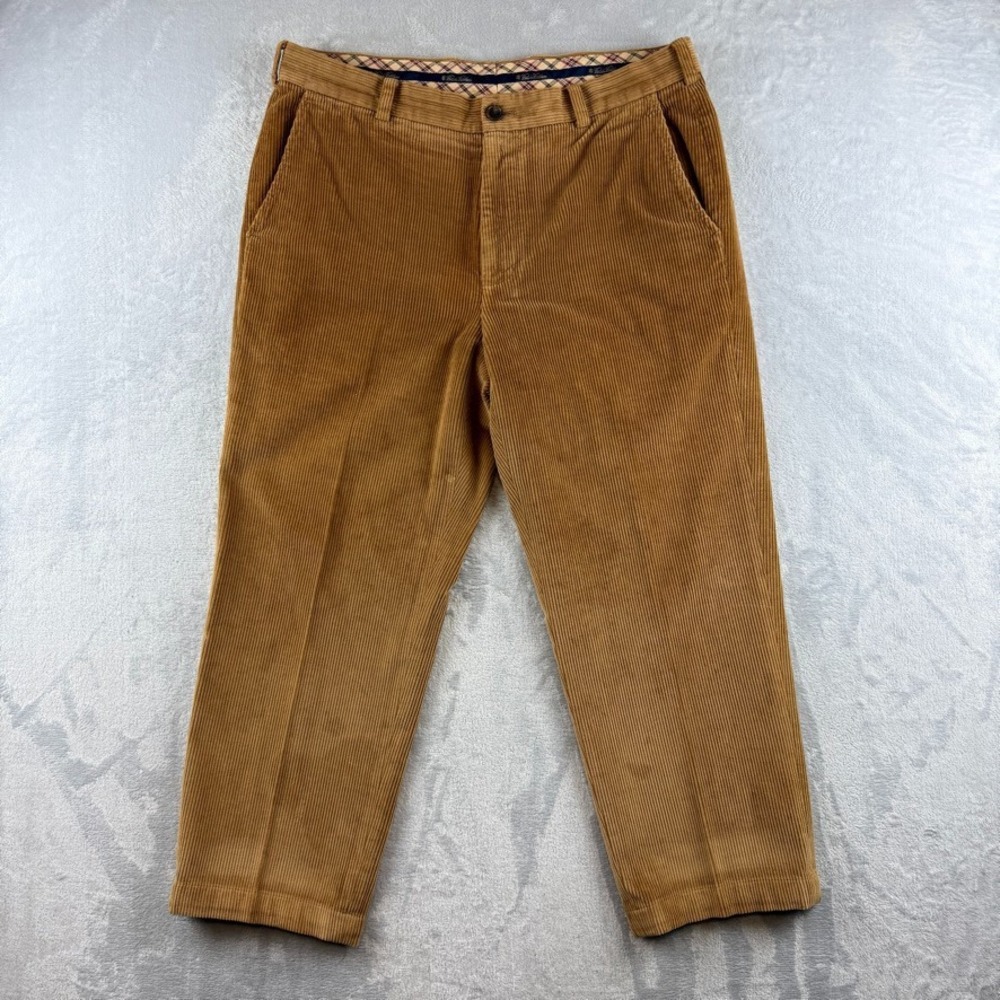 Brooks Brothers Corduroy Pants Mens 36x27 Brown Clark Fit Straight Chino